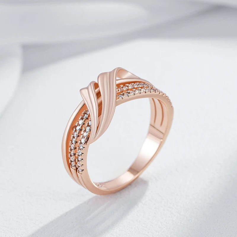 Brilliant Wave 585 Rose Goldring