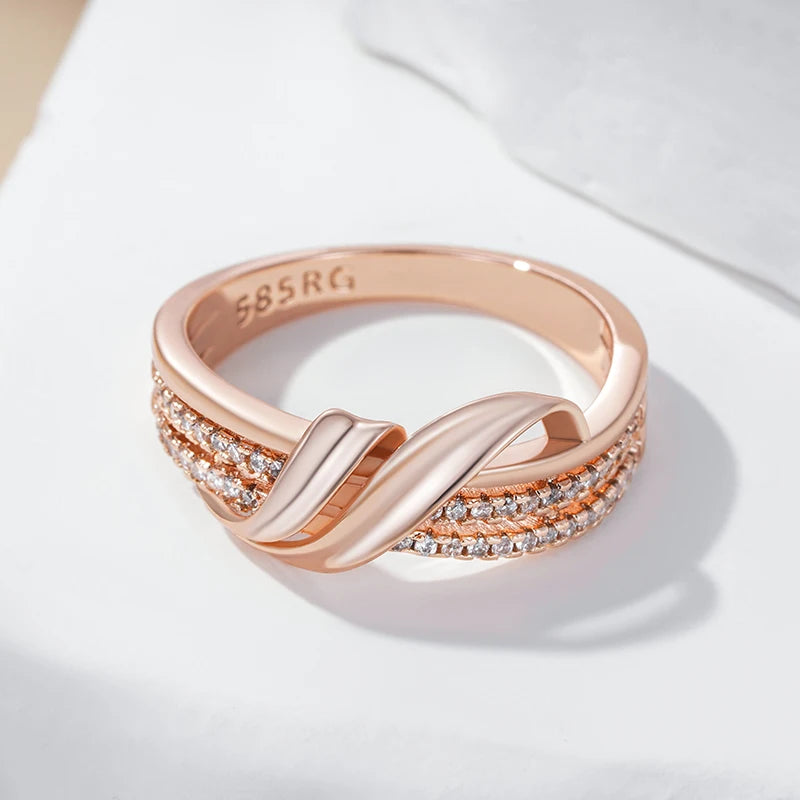 Brilliant Wave 585 Rose Goldring
