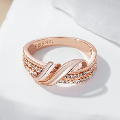 Brilliant Wave 585 Rose Goldring