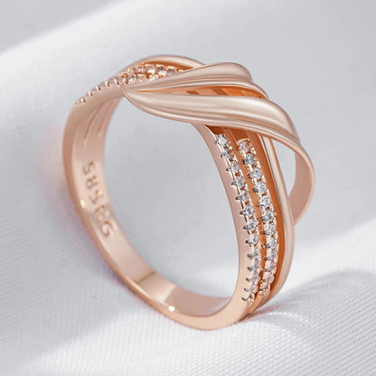 Brilliant Wave 585 Rose Goldring