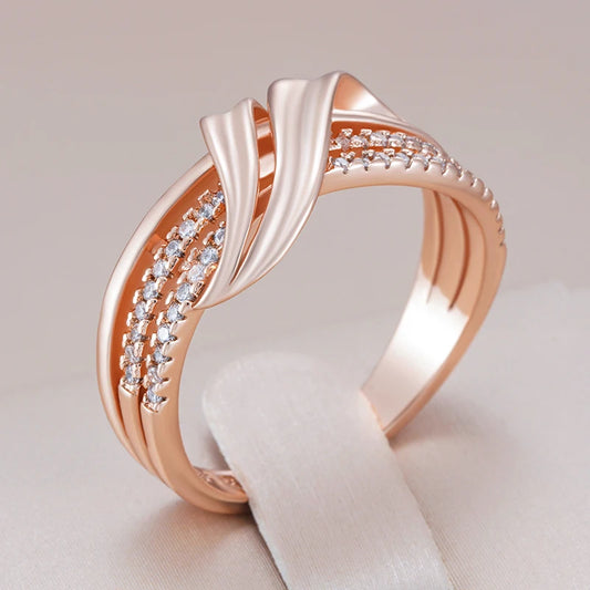 Brilliant Wave 585 Rose Goldring